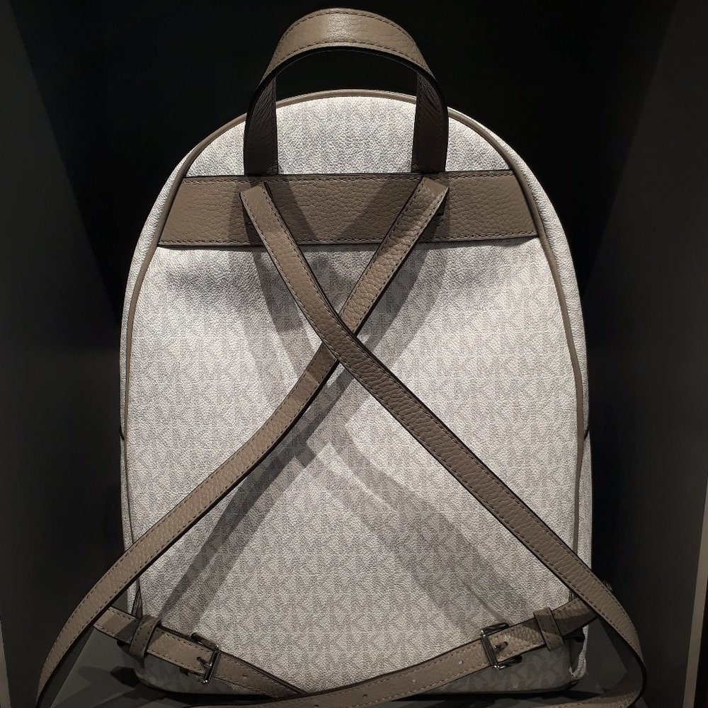 Michael Kors Abbey Large Logo Backpack White - Picture 4 of 6
